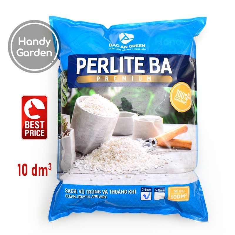Đá trân châu Perlite 3-6mm, 6-12mm | Handy Garden