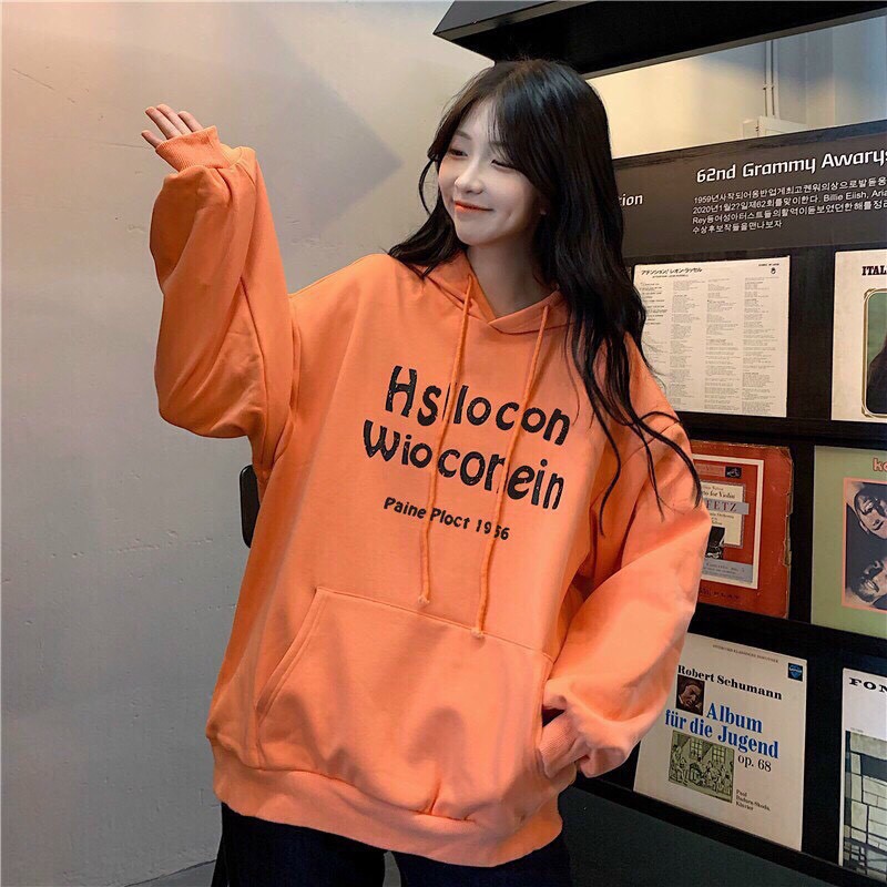 MẪU ÁO KHOÁC NỈ HOODIE CHUI ĐẦU NỮ MẪU IN CHỮ WISCONSIN,ÁO KHOÁC MÙA ĐÔNG NỮ