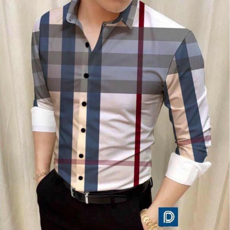 Áo sơ mi nam kẻ sọc siêu đẹp nam tính thanh lịch sang trọng, Sơ mi công sở sọc nam *