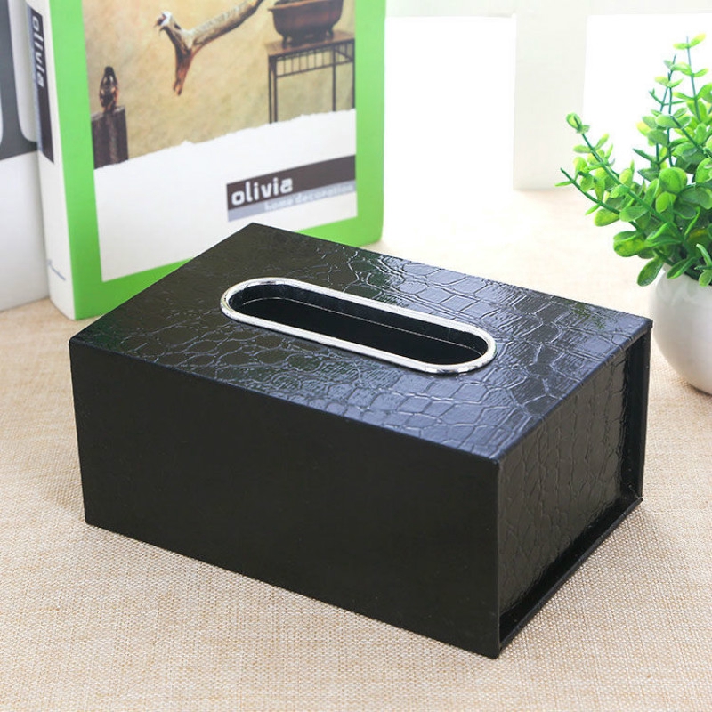 Hộp Đựng Khăn Giấy Bằng Da pu Phong Cách Châu Âu Cho Khách Sạn B &amp; B