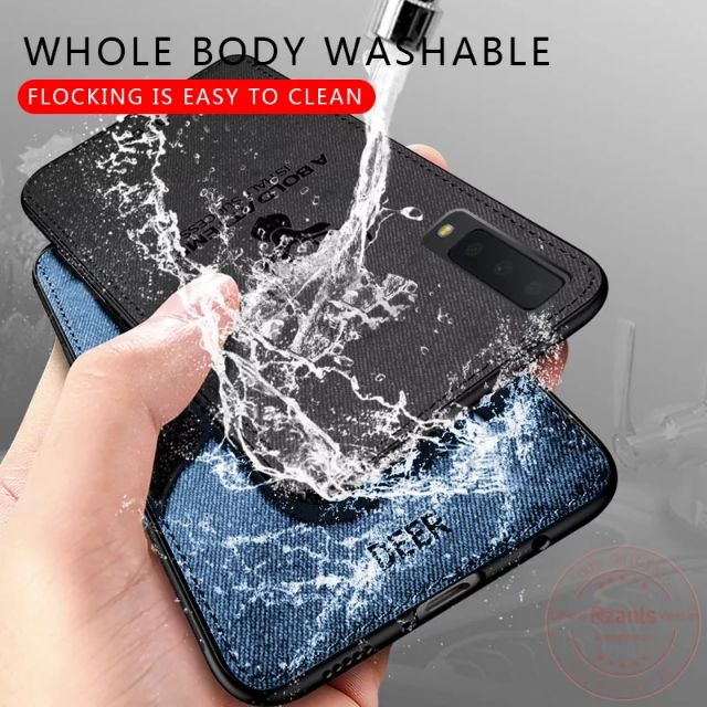 Ốp Samsung A7 2018 Chống sốc vải hươu In 3D cao cấp siêu đẹp