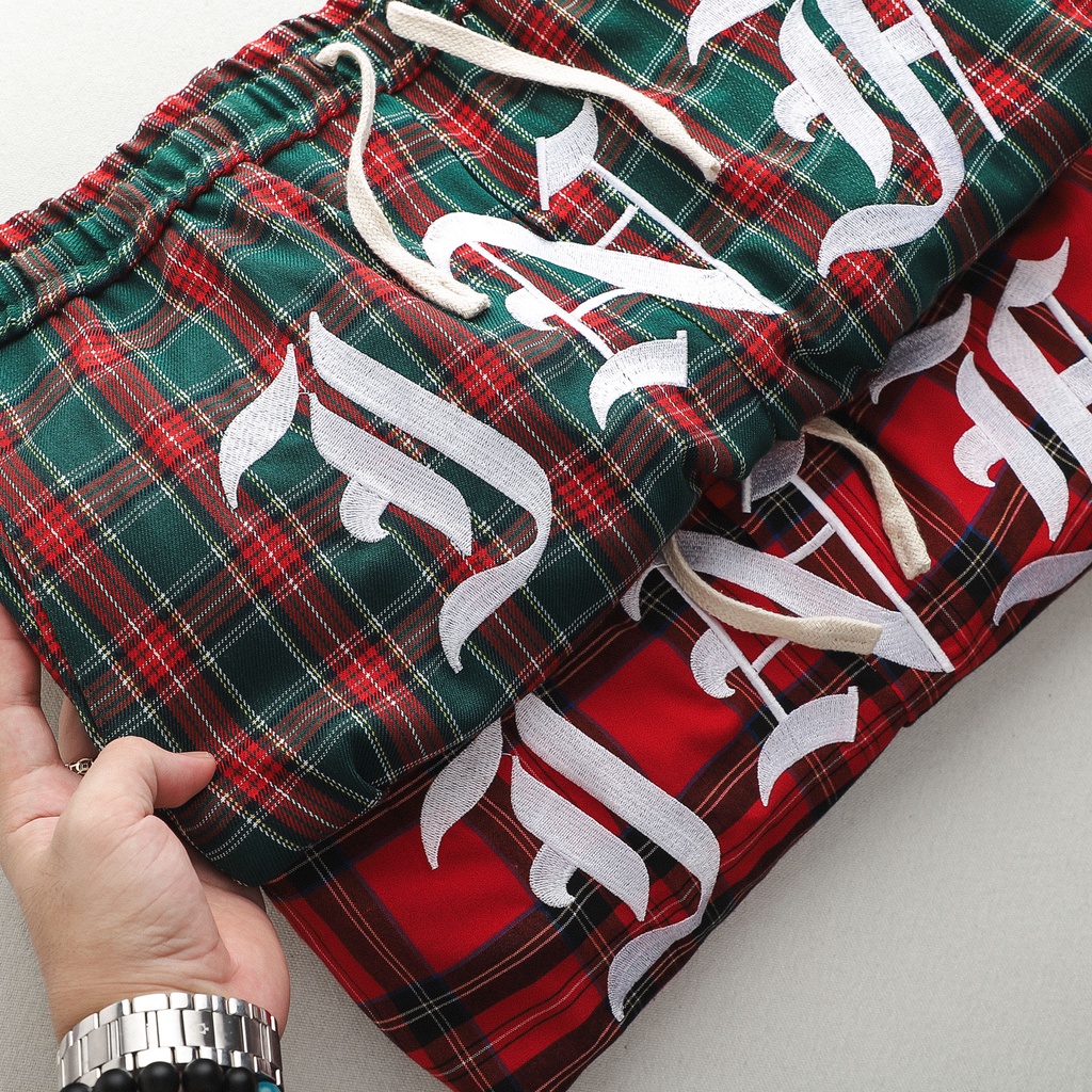 Quần Đùi Nam , Thun  INF Flannel With Embroidery , Vải Thun Cotton Co Giãn Nhẹ QD002592, SOMEHOW