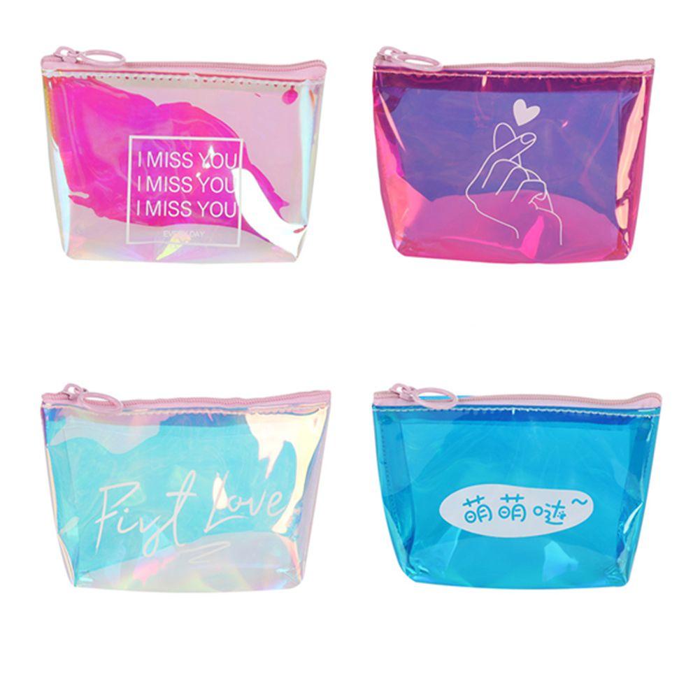 Ví Đựng Tiền Xu Mini Màu Laser Trong Suốt Xinh Xắn