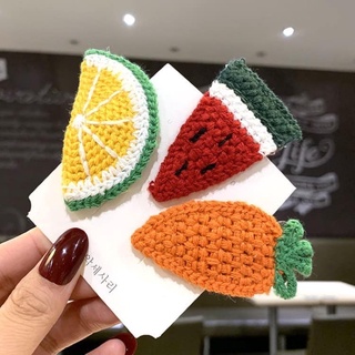 Kẹp tóc trái cây bằng len