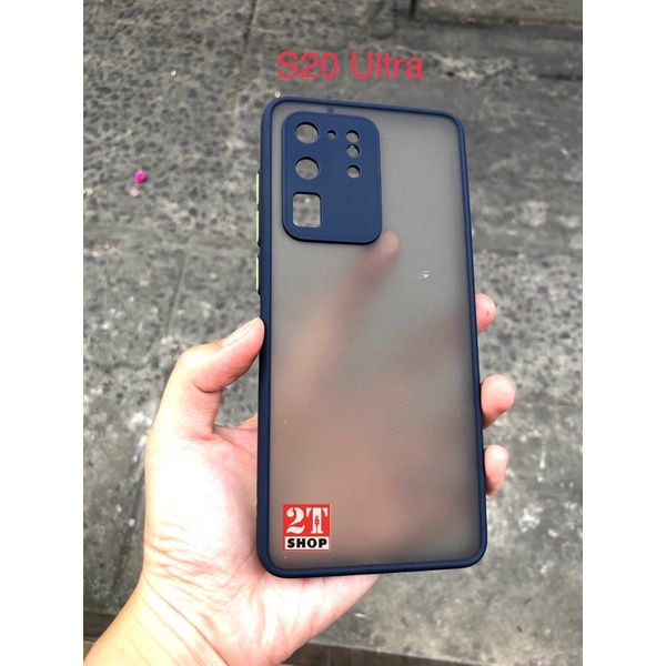 ỐP LƯNG CHỐNG SỐC GALAXY S20/ S20 PLUS/ S20 ULTRA LƯNG MECA ĐEN NHÁM, VIỀN MÀU CAO SU