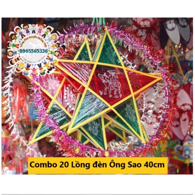 Combo 20 Lồng Đèn Ông Sao trang trí, biểu diễn rước đèn, trưng bày 40cm - Lồng đèn Trung Thu truyền thống