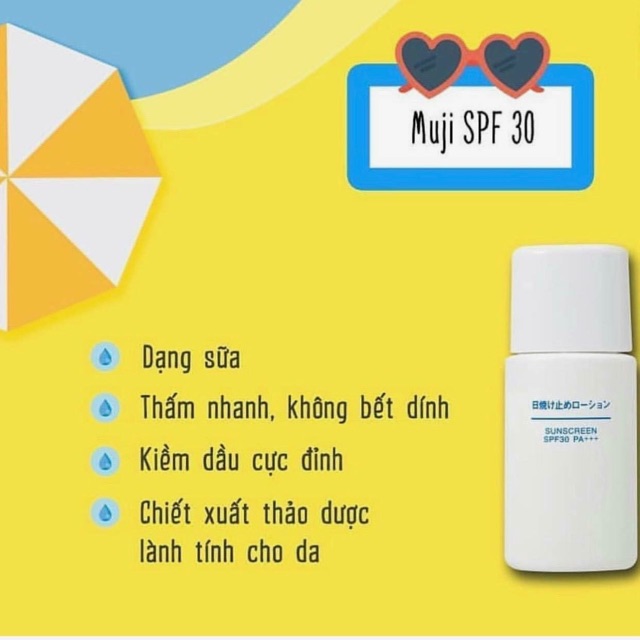 KEM CHỐNG NẮNG MUJI SUNSCREEN SPF 50 + PA++++ ☀️☀️