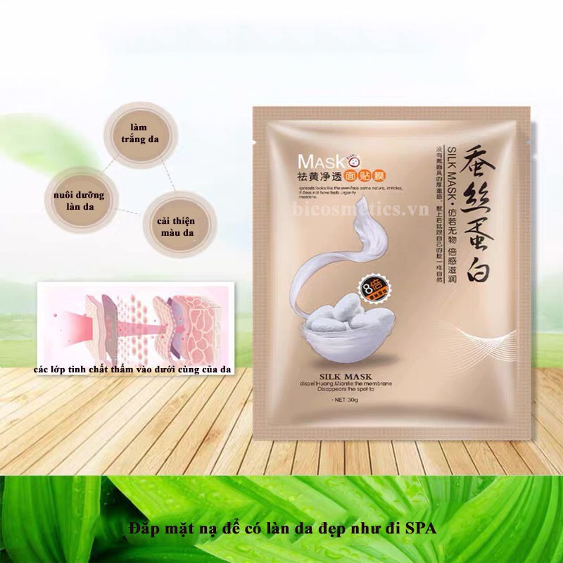 Mặt nạ giấy dưỡng da mụn cấp ẩm thải độc tơ tằm ONE SPRING SILK MASK của BIOAQUA