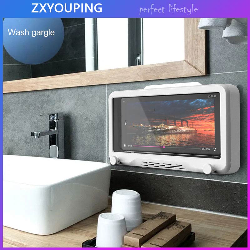 Hộp Đựng Điện Thoại Gắn Tường Trong Suốt Chống Thấm Nước Tiện Dụng Cho Nhà Tắm