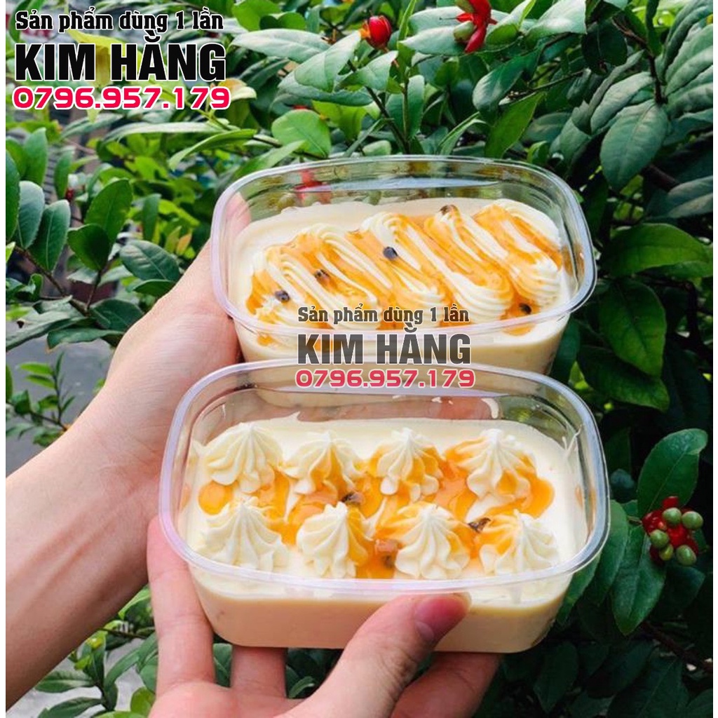 100 Hộp chữ nhật XY092 đựng tiramisu, mousse, panna cotta. 100c