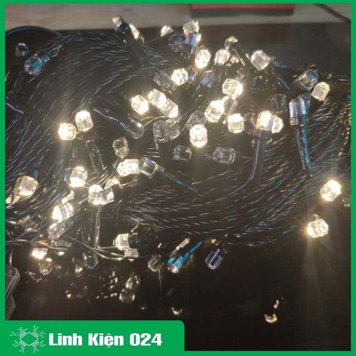 Led dây kim cương đen nhiều màu cuộn 20m điều khiển 8 chế độ trang trí ngoài trời