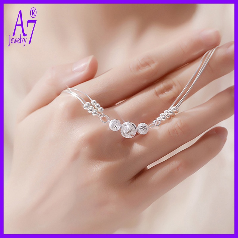 Vòng Tay Bạc Nhiều Lớp Đính Hạt Cho Nữ X1017