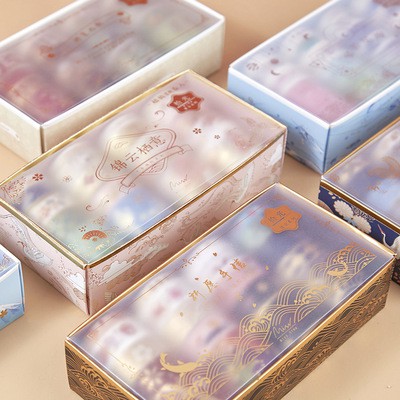 Set 20 Cuộn Băng Keo Trang Trí Washi Tape Hoa Văn Cổ Trang Trung Hoa
