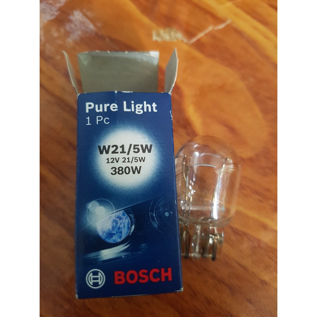 Cặp Bóng đèn hậu 2 tim Halogen W21/ 5W 12V 5W_đuôi ghim_bóng trắng_Bán từng bóng