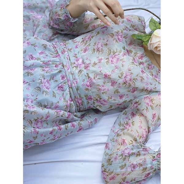 váy rose chifon gân