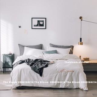 Set chăn ga gối cotton tici 4 món - trắng trơn