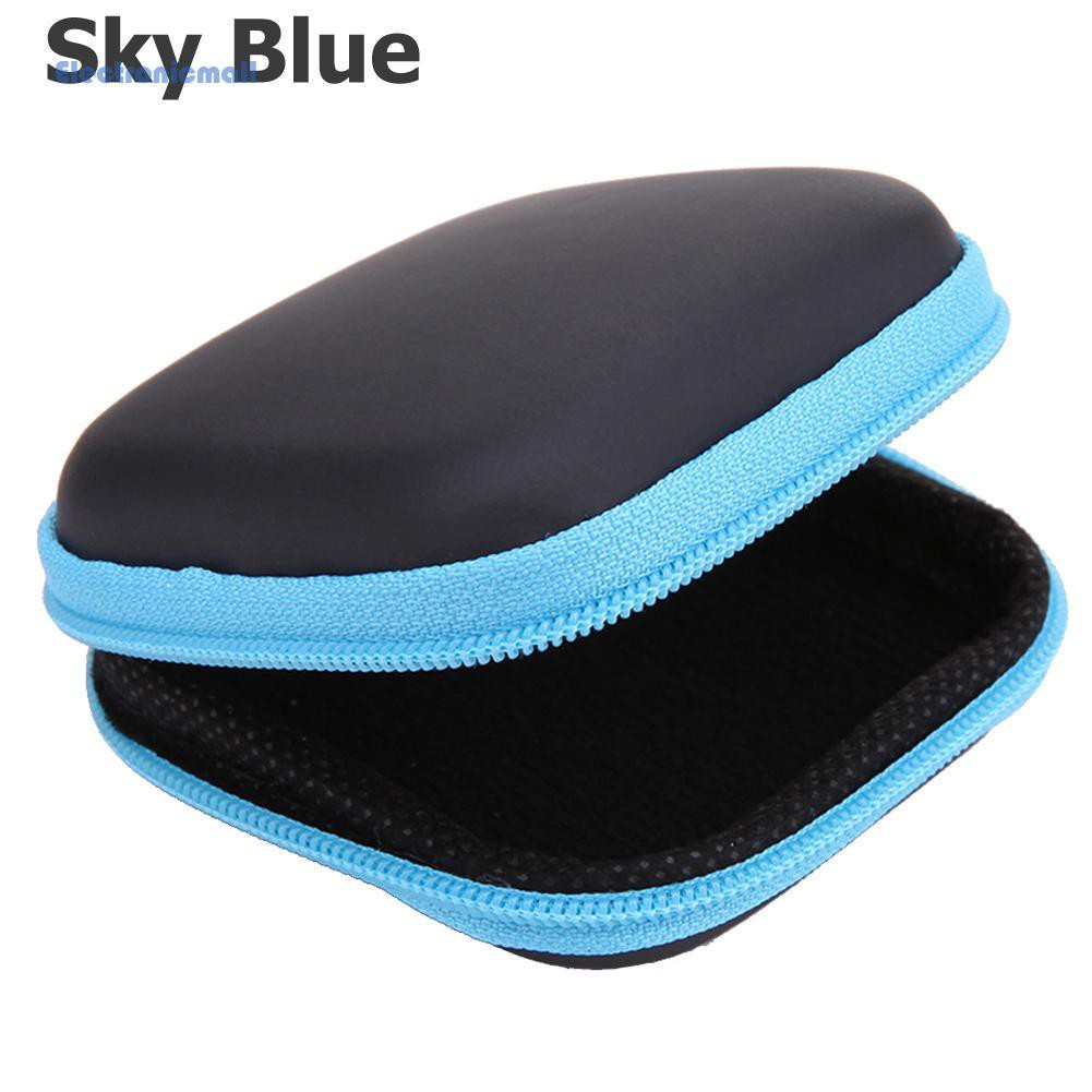 Hộp đựng tai nghe bluetooth/ dây cáp hình vuông có khóa kéo 80*80*30mm tiện lợi