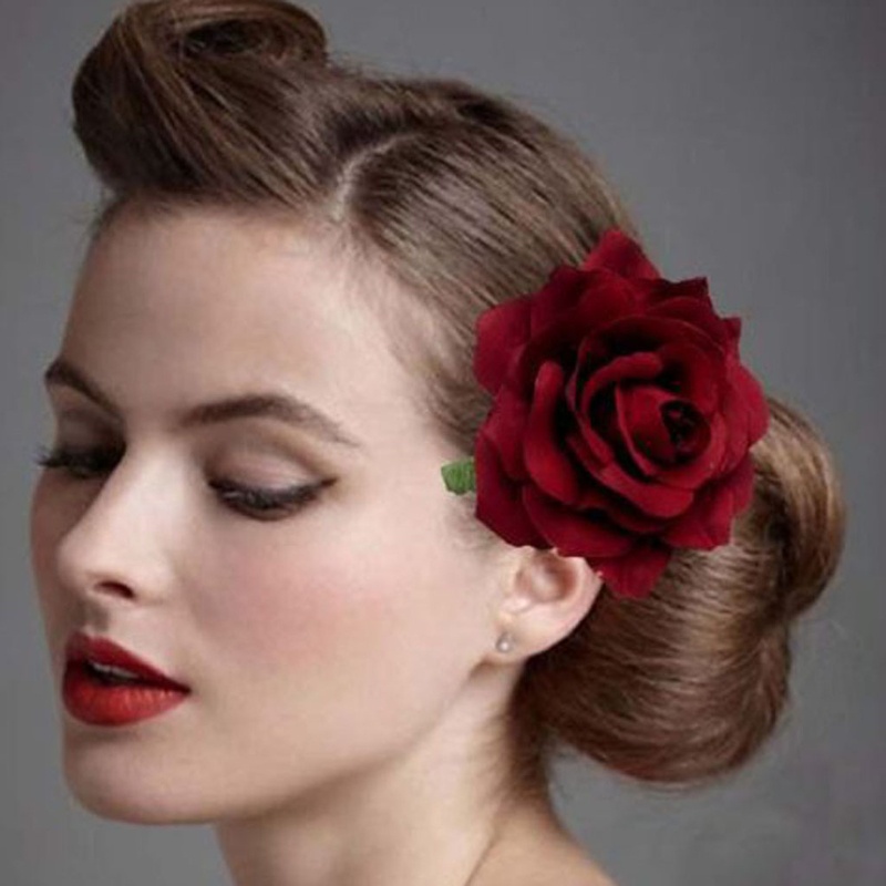 Set 2 Trâm Cài Tóc Hình Hoa Hồng Kiểu Dáng Mới Lạ Dành Cho Cô Dâu