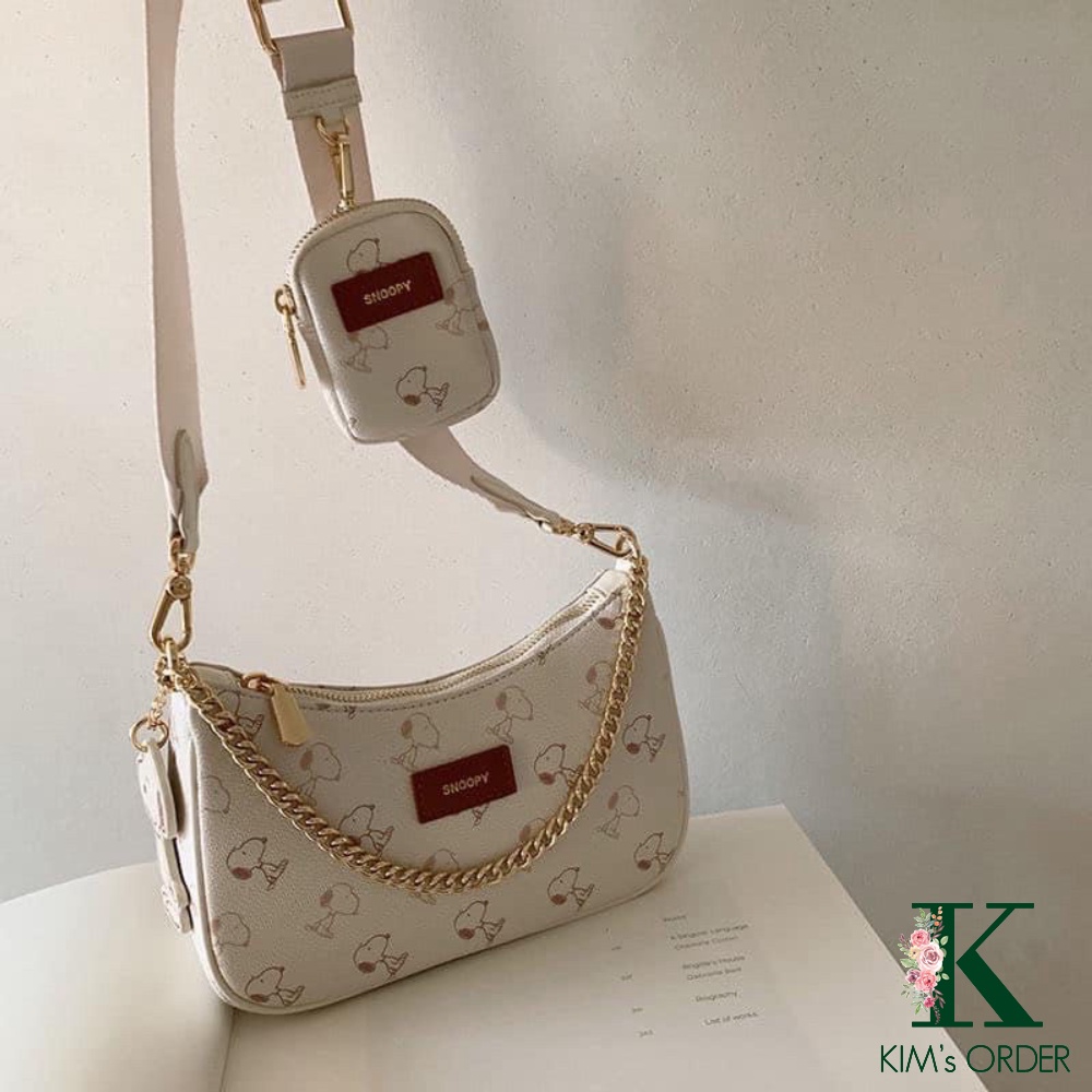 Túi da đeo chéo Snoopy mẫu mới 2021 phong cách Hàn Quốc | BigBuy360 - bigbuy360.vn