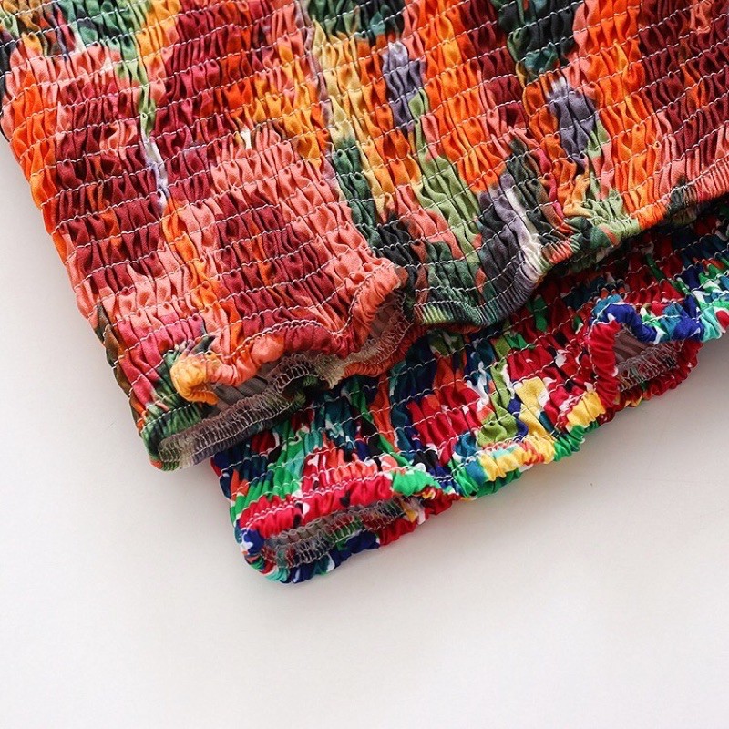 Áo croptop lệch vai hoạ tiết hoa thời trang | BigBuy360 - bigbuy360.vn