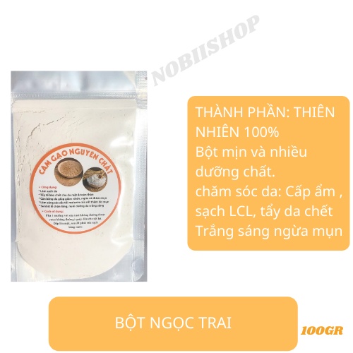 Tinh Bột Cám Gạo Nguyên Chất Nobiishop Hanmade Tẩy Tế Bào Chết 100Gr | BigBuy360 - bigbuy360.vn