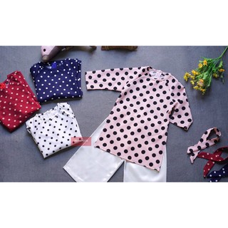 áo dài chấm bi cô ba sài gòn cho bé gái