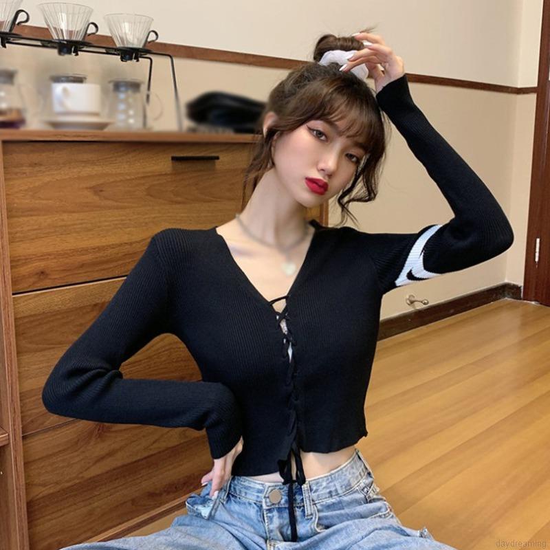 Áo Khoác Cardigan Dệt Kim Tay Dài Màu Sắc Thời Trang Mùa Thu Cho Phái Nữ