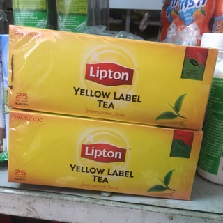 Trà lipton túi lọc nhãn vàng hộp 25 túi 2g