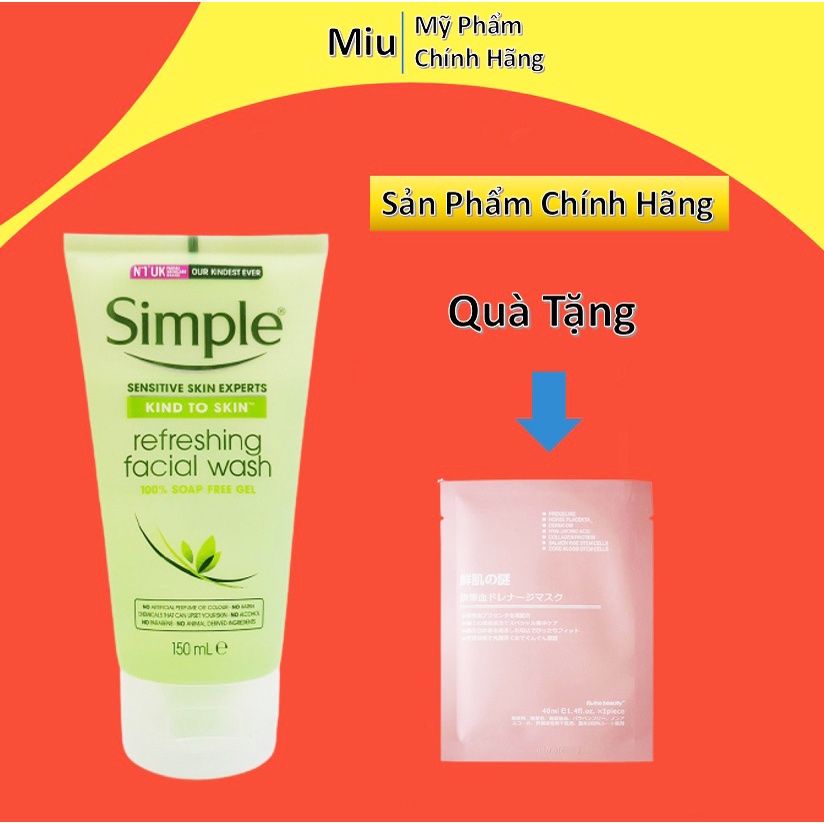 Sữa rửa mặt simple - 150ml Bill 4 date 2023 mới nhất - Chính Hãng
