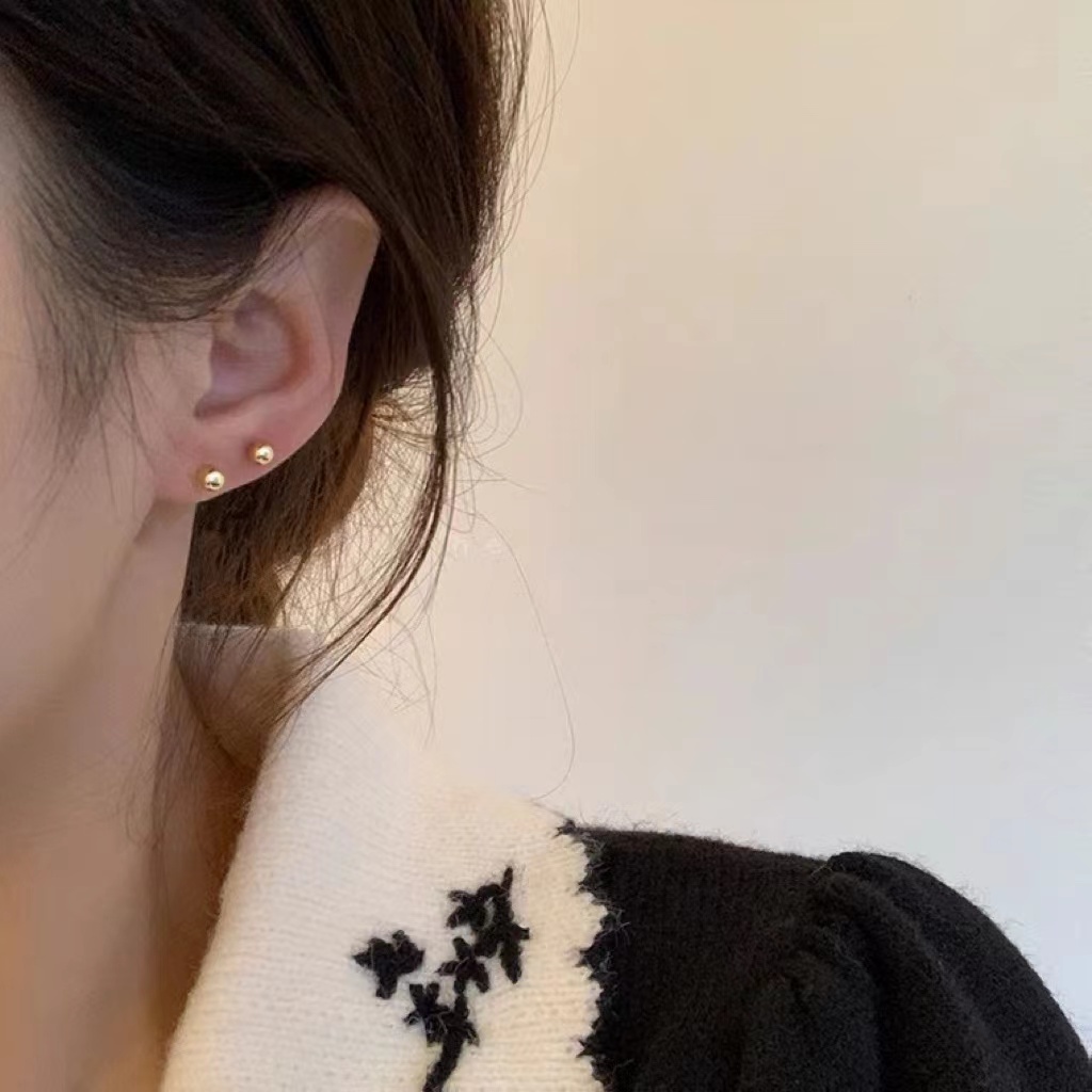 Bộ Khuyên Tai Hình Học Nhỏ Nhắn Phong Cách Hình Học Dành Cho Bạn Nữ Không Cần Gây Cần Dùng Tai