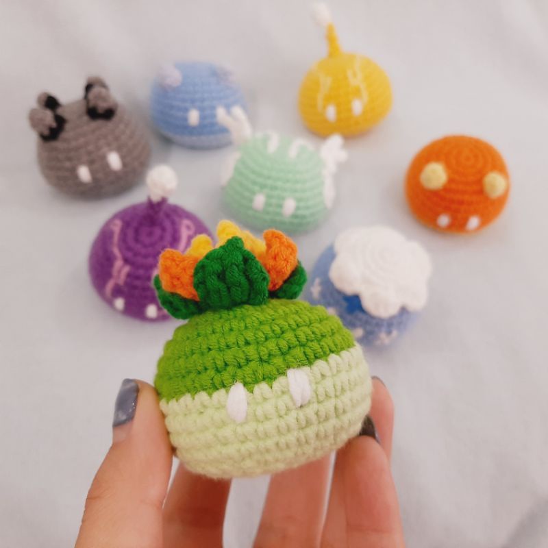 Móc khóa Genshin Impact Slime móc len - Amigurumi Genshin Impact Slime