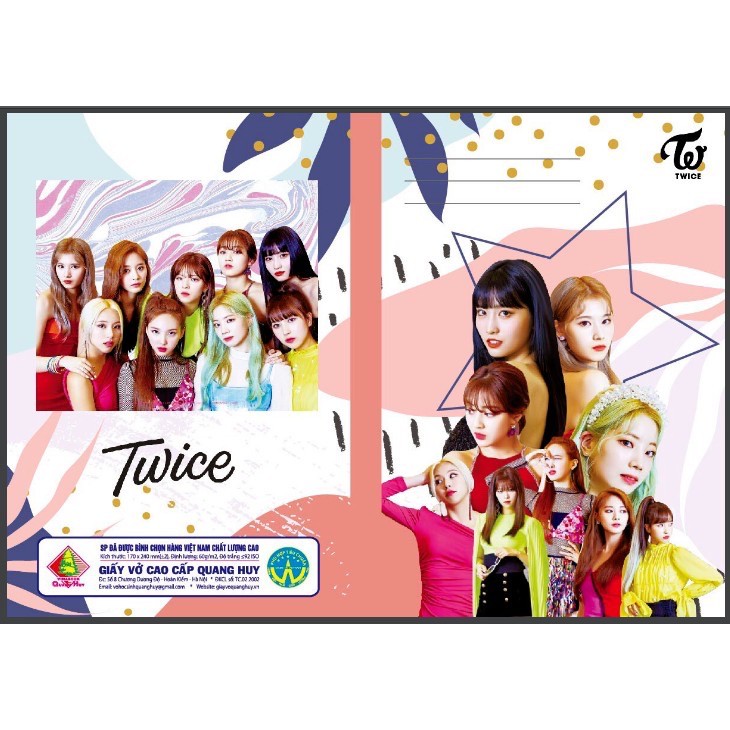 Combo 10 Quyển Vở Kpop 64 Trang Quang Huy Kẻ Ngang Duplex- bìa đẹp giấy trắng tự nhiên