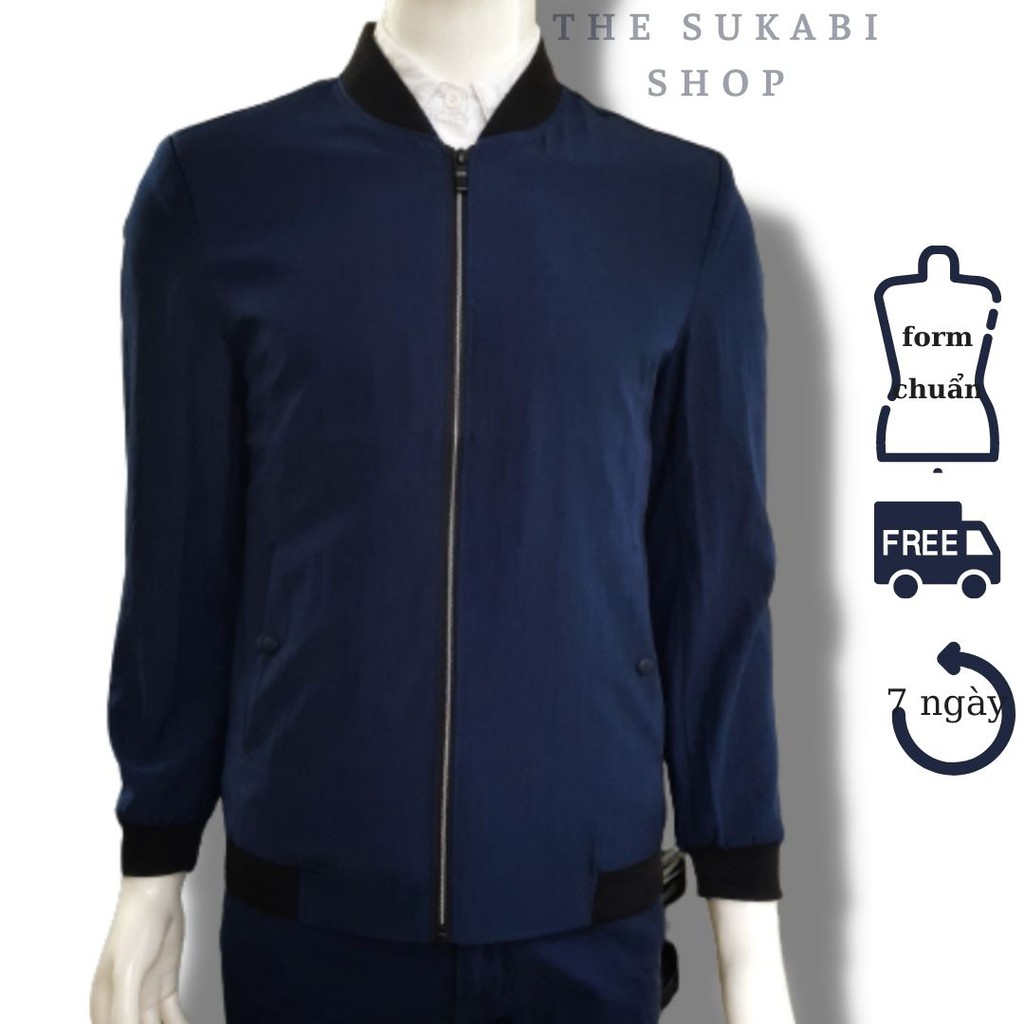 Áo Khoác Nam Công Sở, Cổ Bomber, Thời Trang, 2 Lớp, Phù Hợp Cho Nam Từ 35 tuổi trở lên, AK03, SuKaBishop