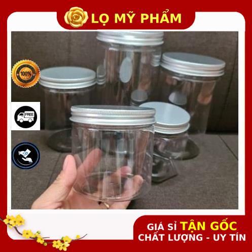 Hủ Đựng Kem ❤ GIÁ TỐT NHẤT ❤ Hủ nhựa pet Trong Nắp Nhôm 50g 100g 200g 250g đựng mỹ phẩm, thực phẩm, đồ khô, ngũ cốc