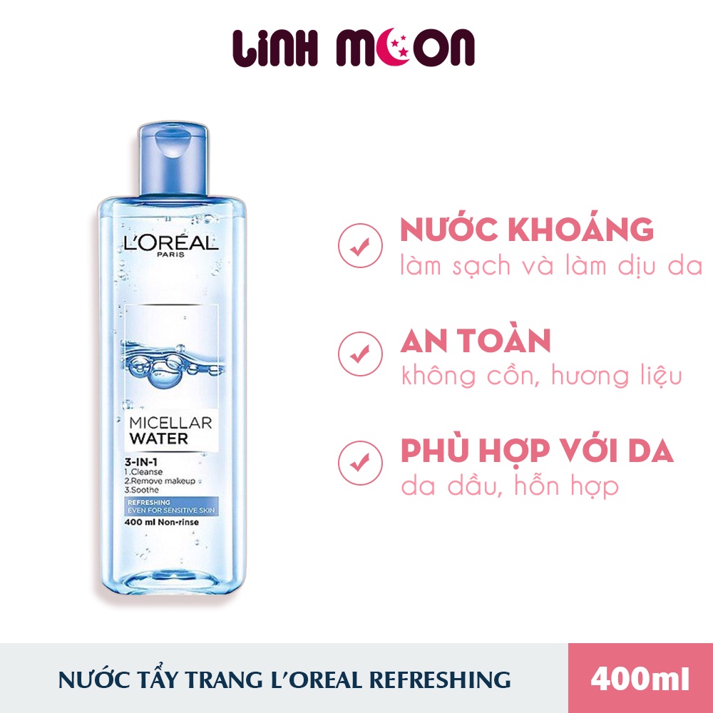 Nước tẩy trang L'oreal Micellar Water 3-in-1