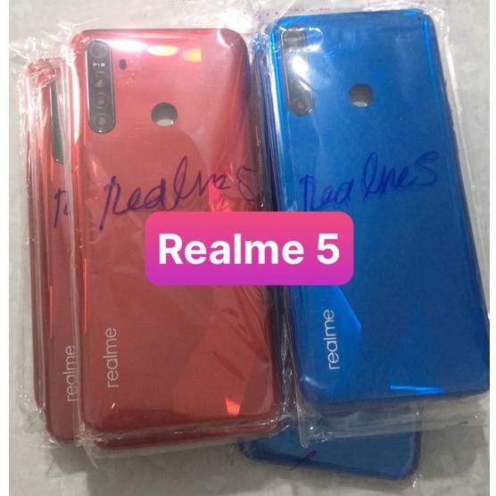 bộ vỏ realme 5 (gồn sươn,lưng,kính cam.phím)