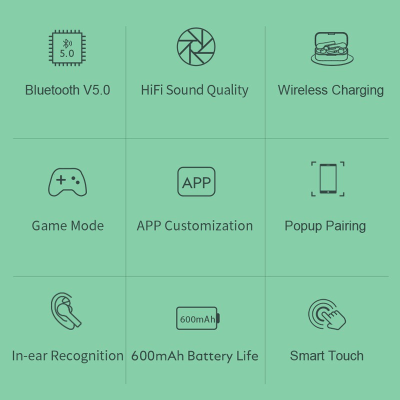 Tai Nghe Bluetooth Không Dây QCY T5Pro Hỗ Trợ Chơi Game Có Hộp Sạc Tùy Chỉnh Qua APP