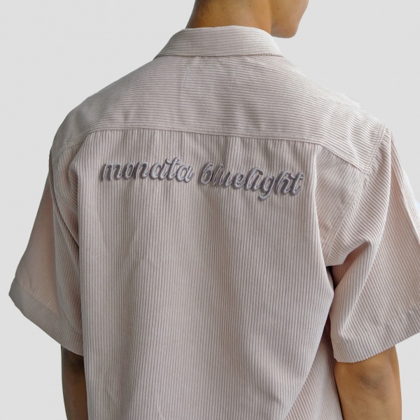 MONATA BLUELIGHT Velvet Shirt Cream - Áo sơ mi tăm nhung unisex