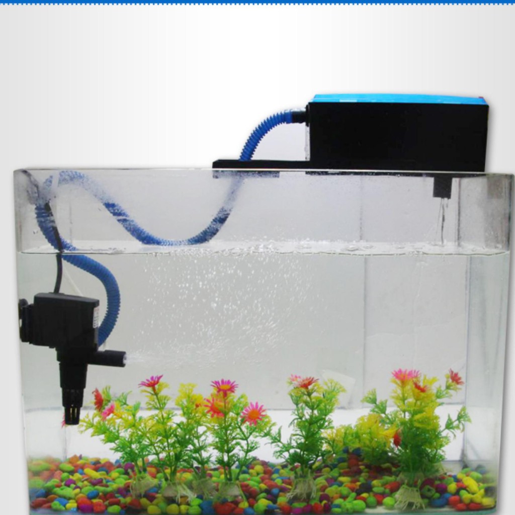 Lọc nước bể cá - máy lọc nước bể cá, lọc máng RS-188/288A đa năng: bơm + lọc nước + thổi khí tạo oxy + tạo luồng