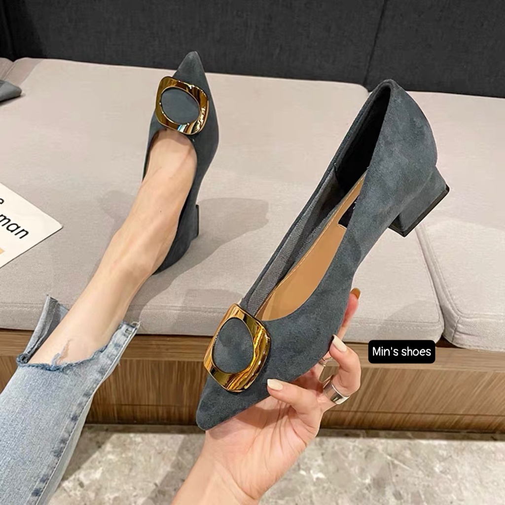 Min's Shoes - Giày Gót Vuông Da Mềm Cao Cấp VN111