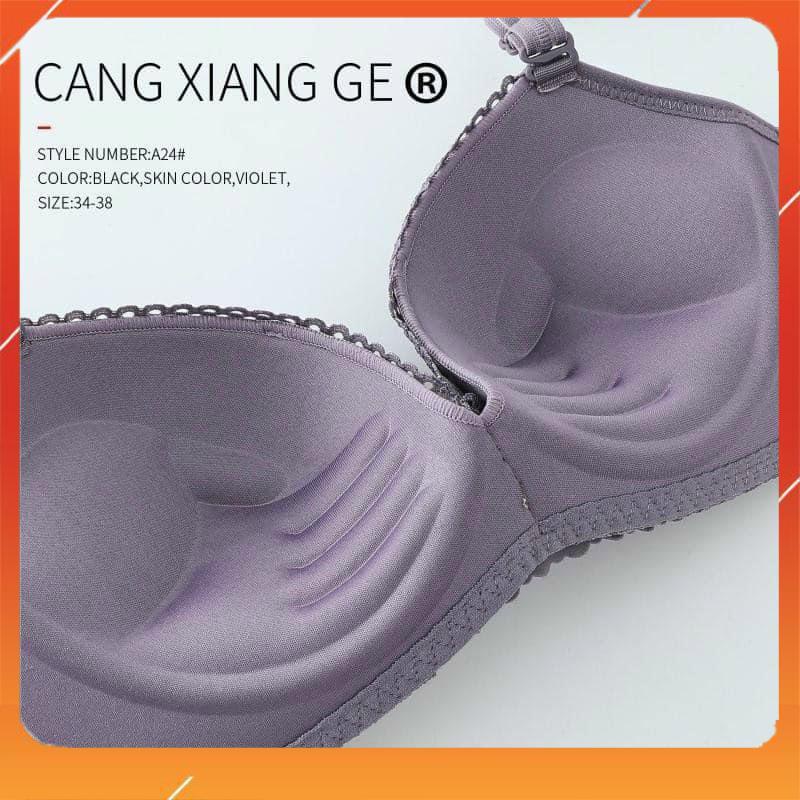 Áo lót nữ su mix ren cao cấp không gọng nâng ngực đệm vừa quai đôi mảnh A6356