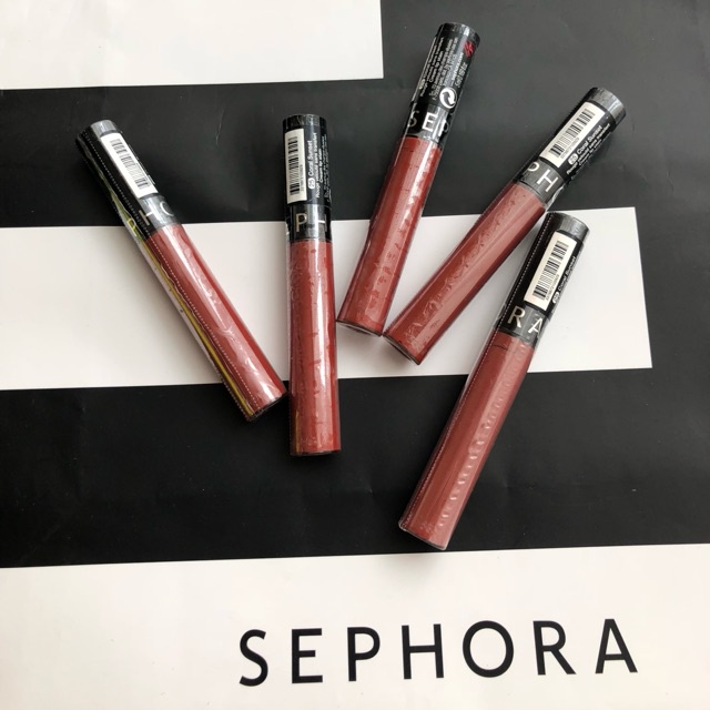 Son Kem Sephora Cream Lip Stain Moncosmetics màu 25 Cam gạch Coral Sunset