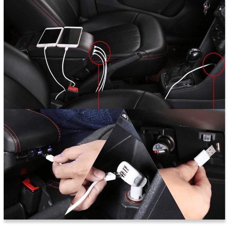 Hộp tỳ tay ô tô Chevrolet Spark cao cấp tích hợp 7 cổng USB