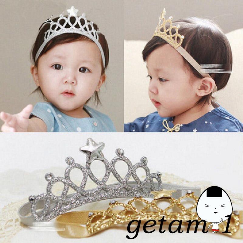 Băng đô phối hình vương miện kiểu dáng sang trọng dễ thương cho bé