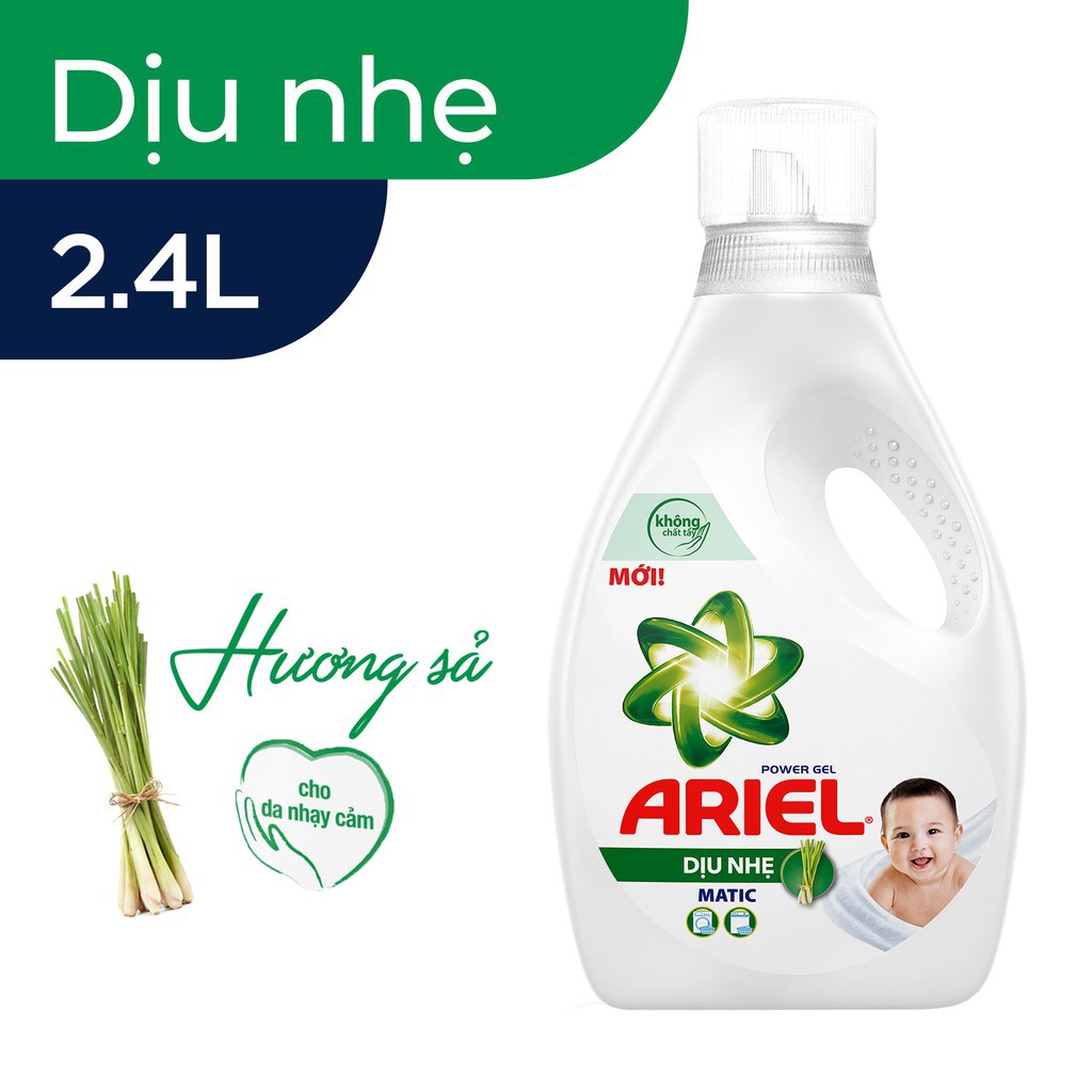 Nước giặt Ariel dịu nhẹ cho da nhạy cảm chai 2.4kg (MỚI)