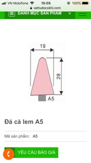 Đá cà lem hình chóp A5(19*28mm)
