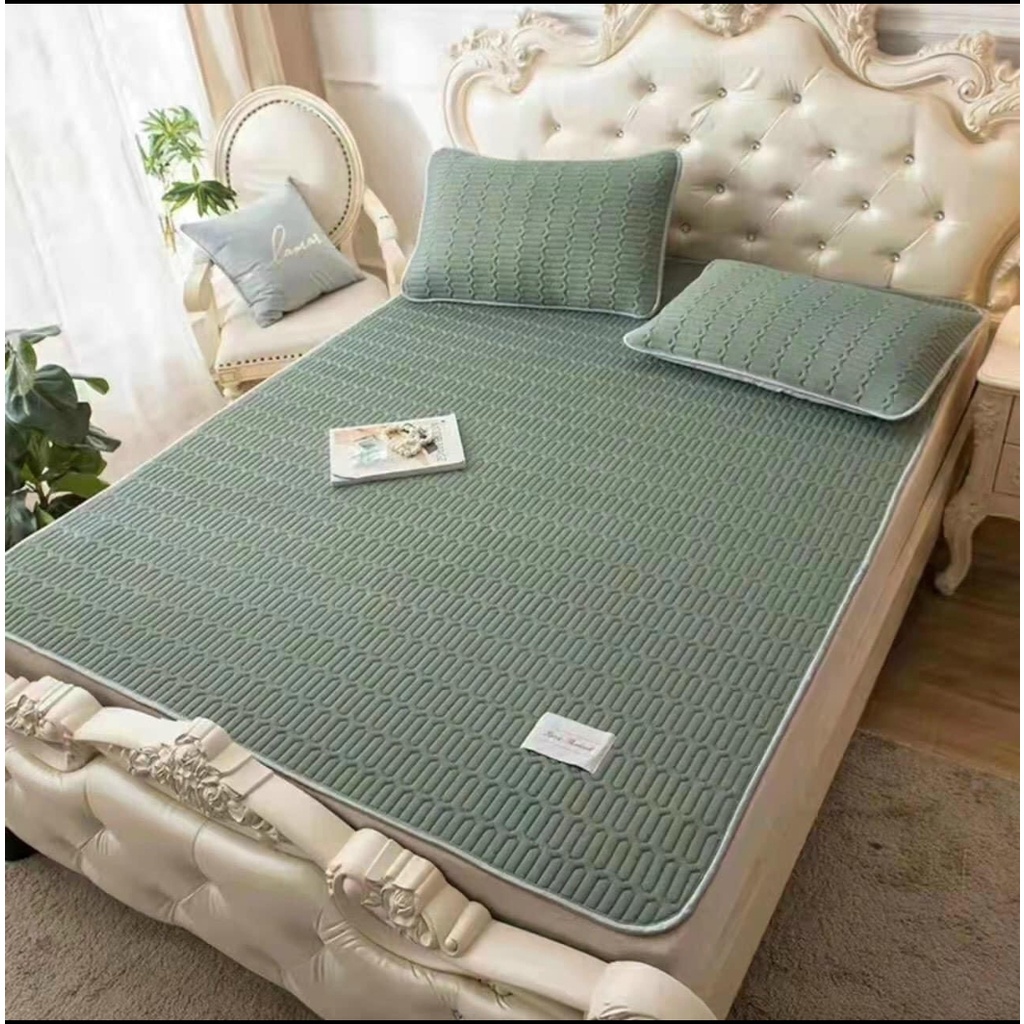 [ Tặng 2 Vỏ Gối ] Chiếu Điều Hòa Cao Su Non 3D Cao Cấp Mềm - Mát - Mịn