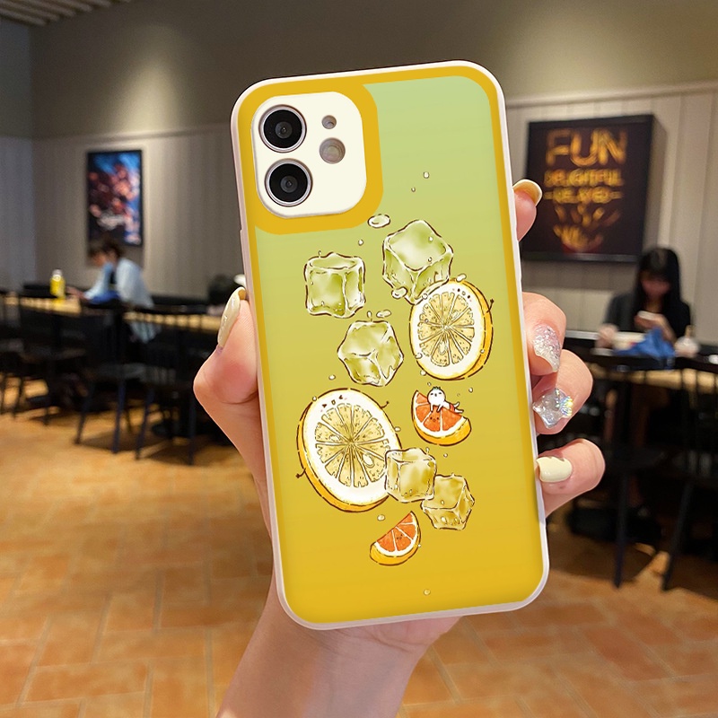 Ốp lưng IPHONE Chanh đá mát lạnh ốp iphone cạnh vuông 6 6plus 7 plus 8 x xr xsmax 11 promax 12 13 pro max