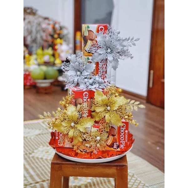 SET Phụ Kiện Làm Tháp Lễ, Trang Trí Bánh Kẹo, Đồ Thờ Kèm Đế Tròn ( kèm ảnh thật )