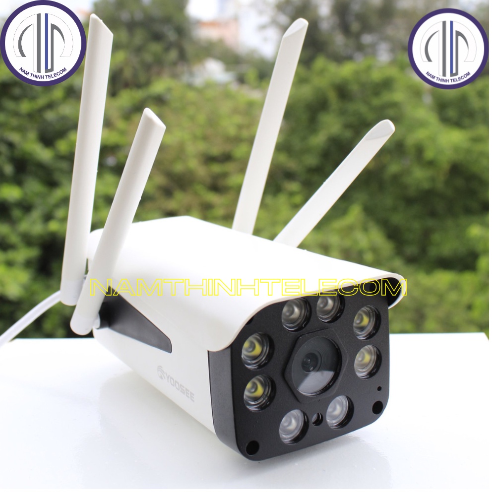 Camera không dây YOOSEE ngoài trời ban đêm có màu, báo trộm đàm thoại 2 chiều, 4 râu 8 đèn chính hãng